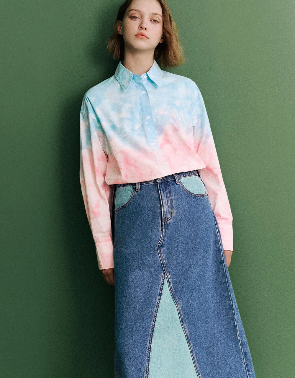 Two Toned Printed Straight Shirt sold by Urban Revivo product image thumbnail 3