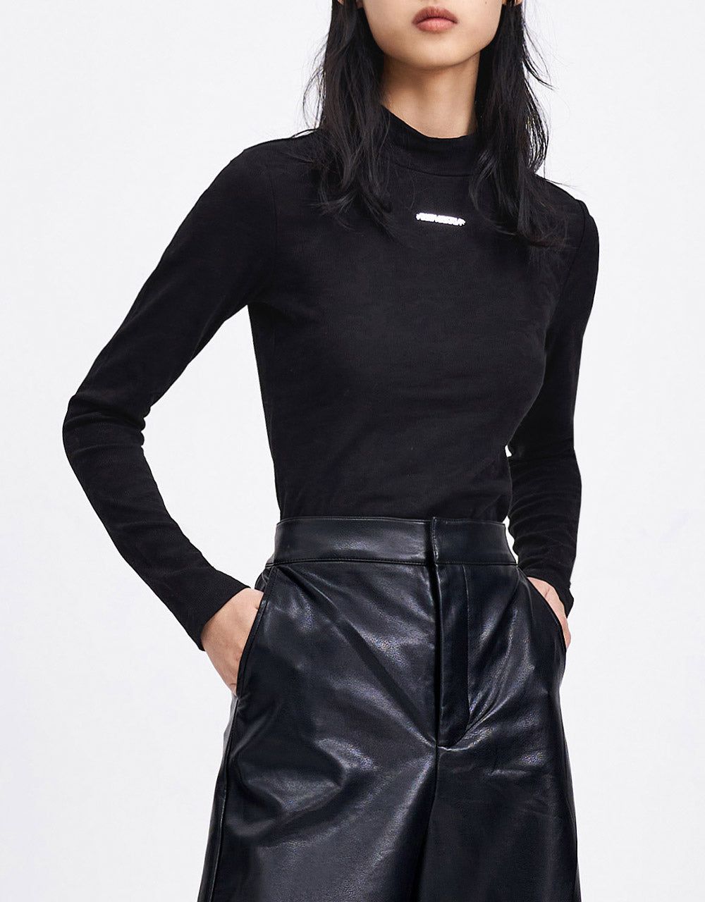 Mock Neck Letter T-Shirt sold by Urban Revivo product image thumbnail 2