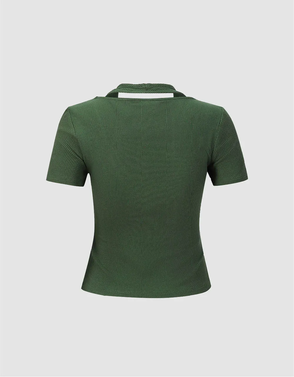 Halter Neck Knitted Skinny T-Shirt sold by Urban Revivo product image thumbnail 5