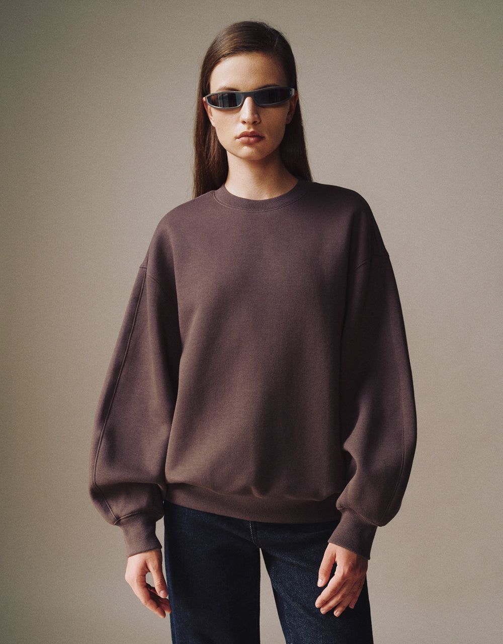 Crew Neck Loose Sweatshirt sold by Urban Revivo