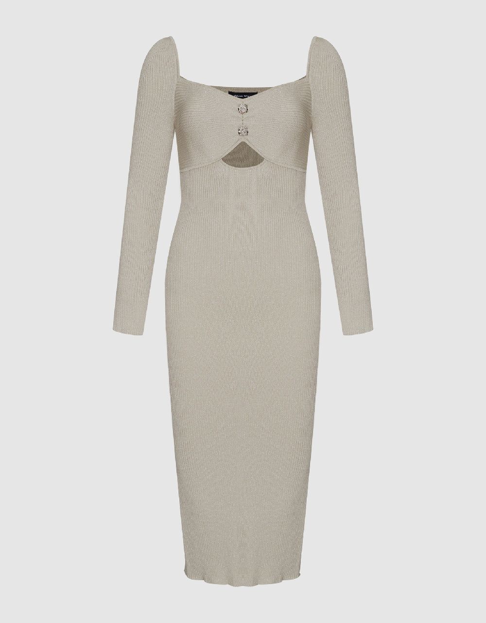 Square-Cut Collar Knitted Skinny Dress sold by Urban Revivo product image thumbnail 2