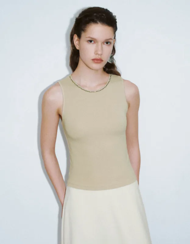 Crew Neck Skinny Tank Top sold by Urban Revivo
