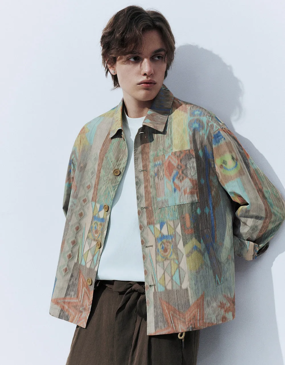 Printed Button Up Jacket sold by Urban Revivo product image thumbnail 3