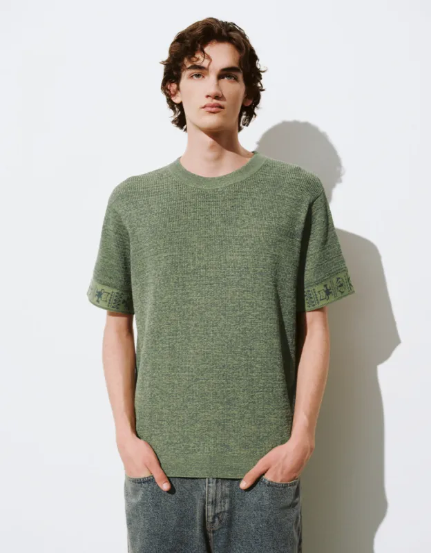 Crew Neck Knitted T-Shirt sold by Urban Revivo