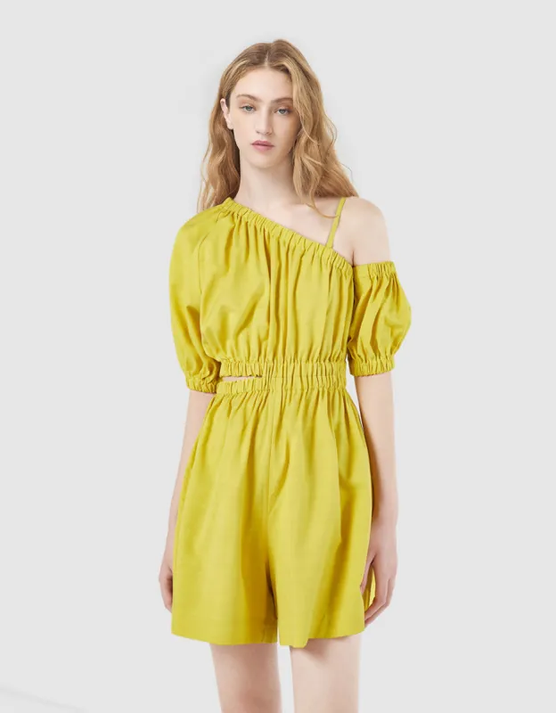 Asymmetrical Neck Cut Out Romper made by Urban Revivo