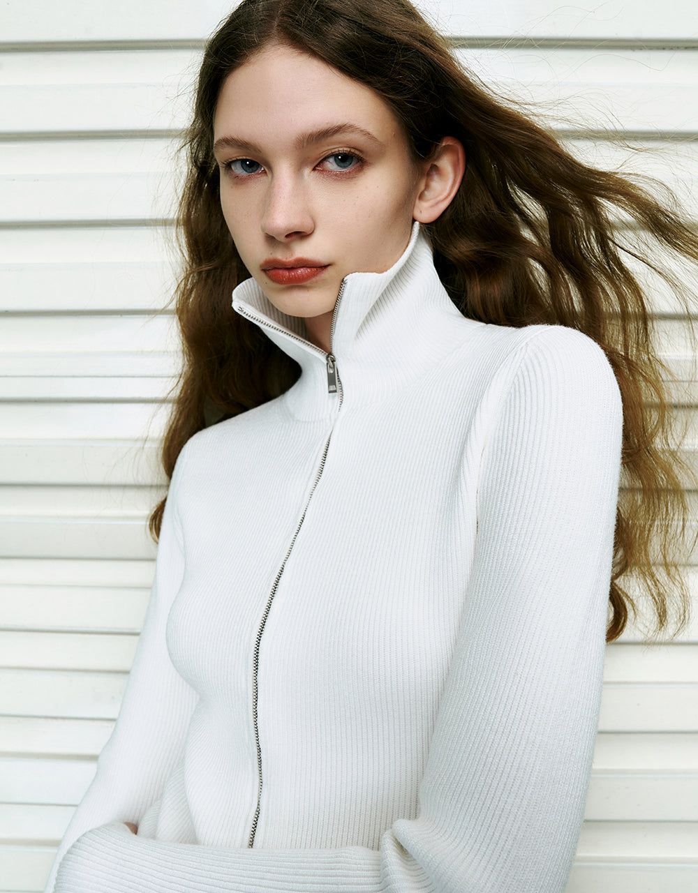 Zipper Front Skinny Knitted Cardigan sold by Urban Revivo product image thumbnail 5