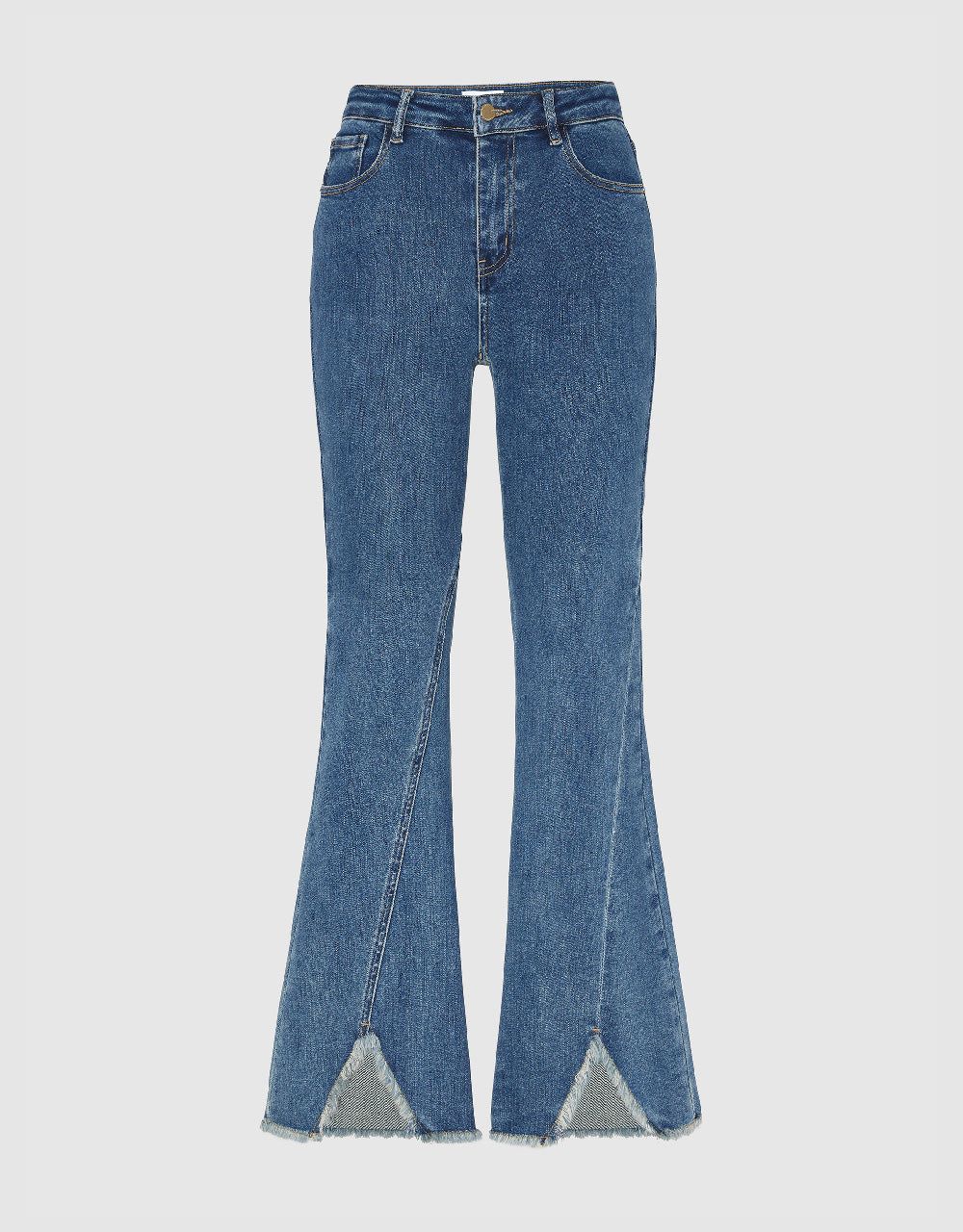 Raw Hem Flare Jeans sold by Urban Revivo