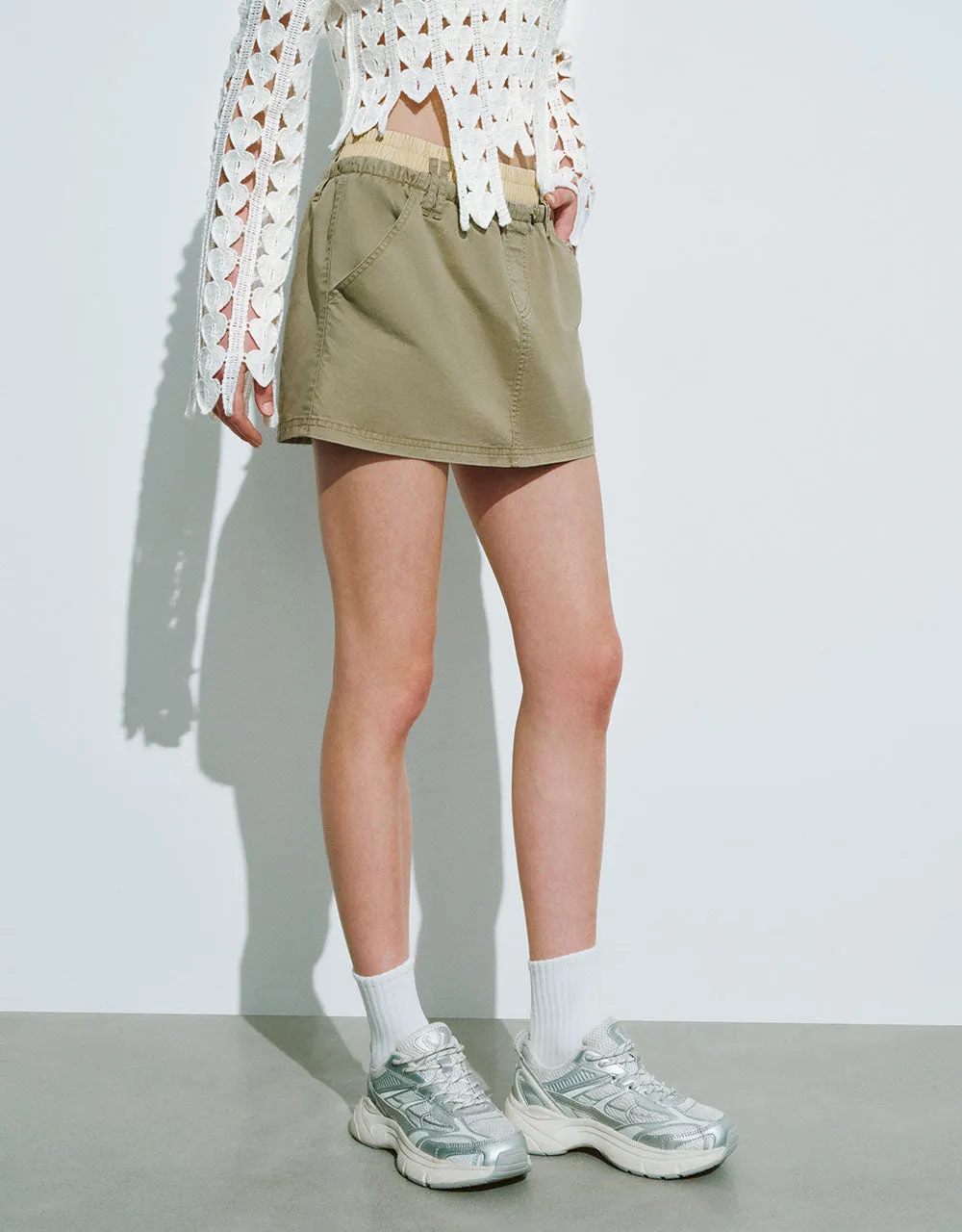 Elastic Waist Mini Straight Skirt sold by Urban Revivo product image thumbnail 4