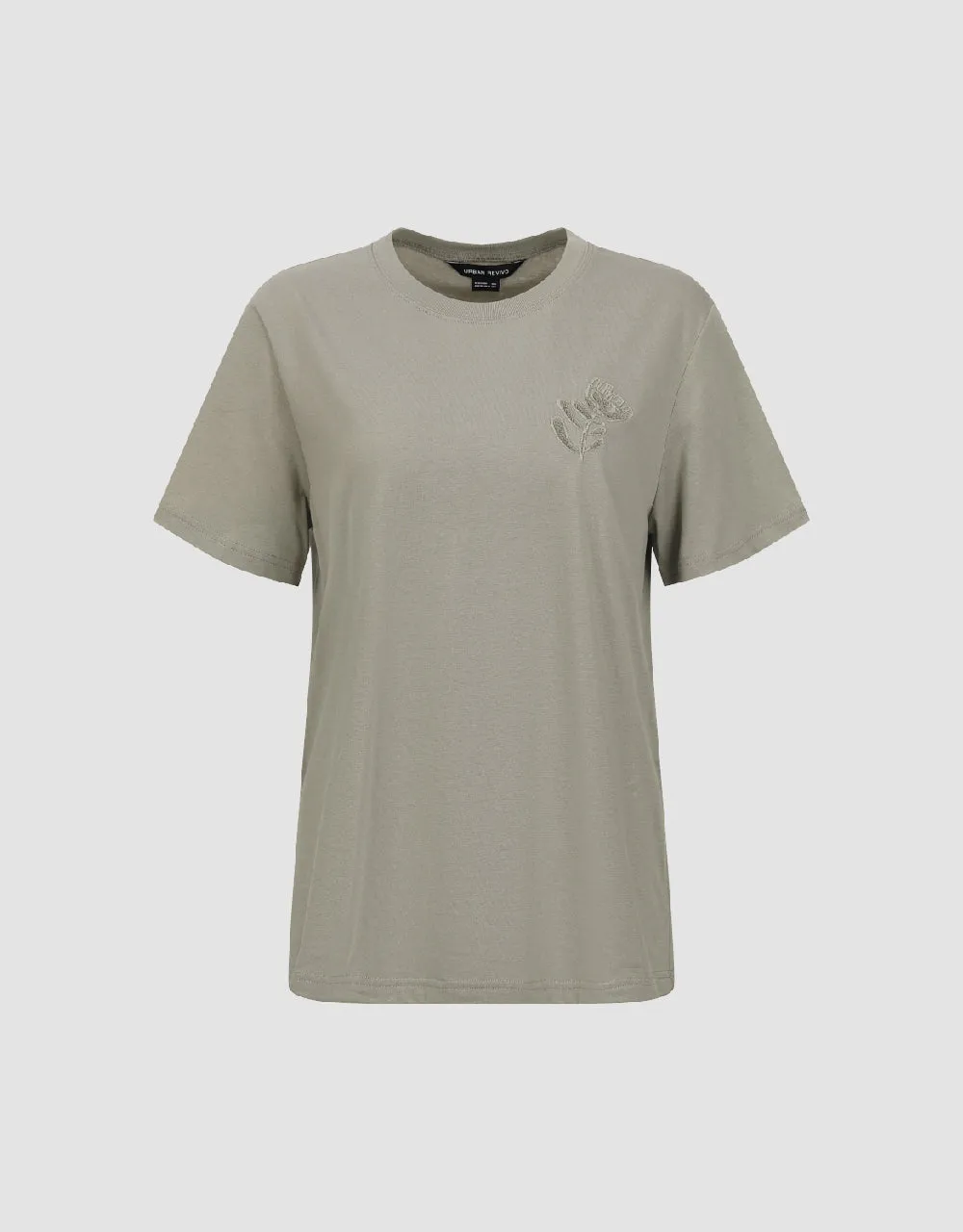 Crew Neck Straight T-Shirt sold by Urban Revivo product image thumbnail 2