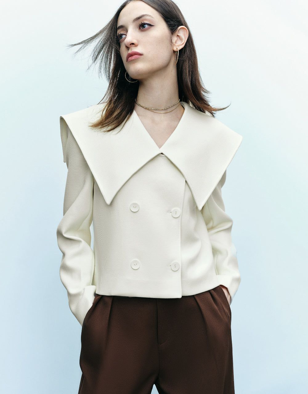 Double Breasted Straight Jacket sold by Urban Revivo