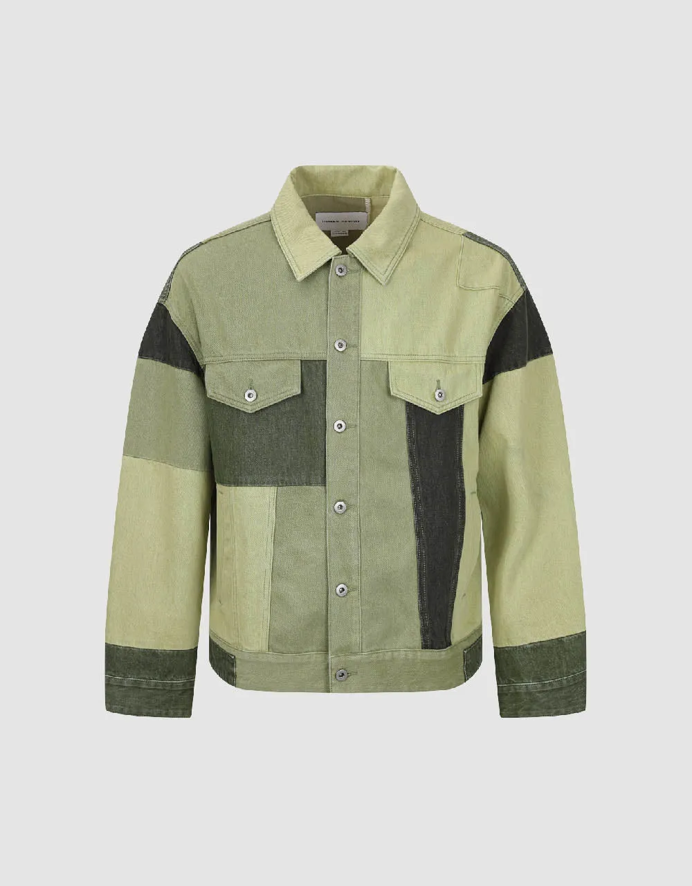 Two Toned Button Up Denim Jacket sold by Urban Revivo