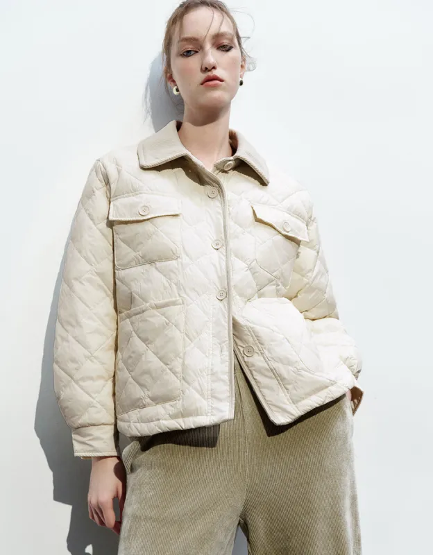 Button Up Quilted Down Jacket sold by Urban Revivo