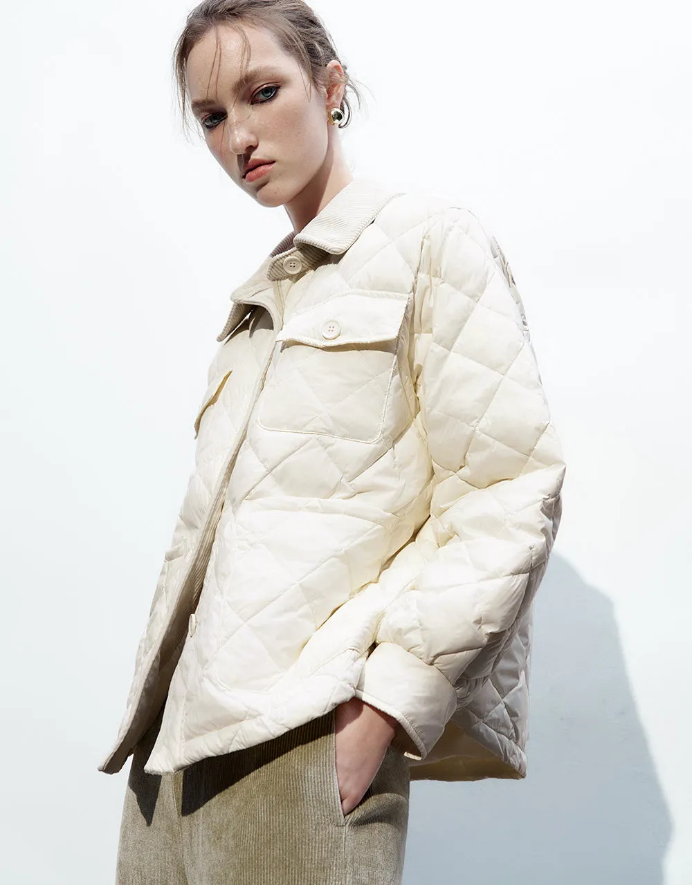Button Up Quilted Down Jacket sold by Urban Revivo product image thumbnail 3