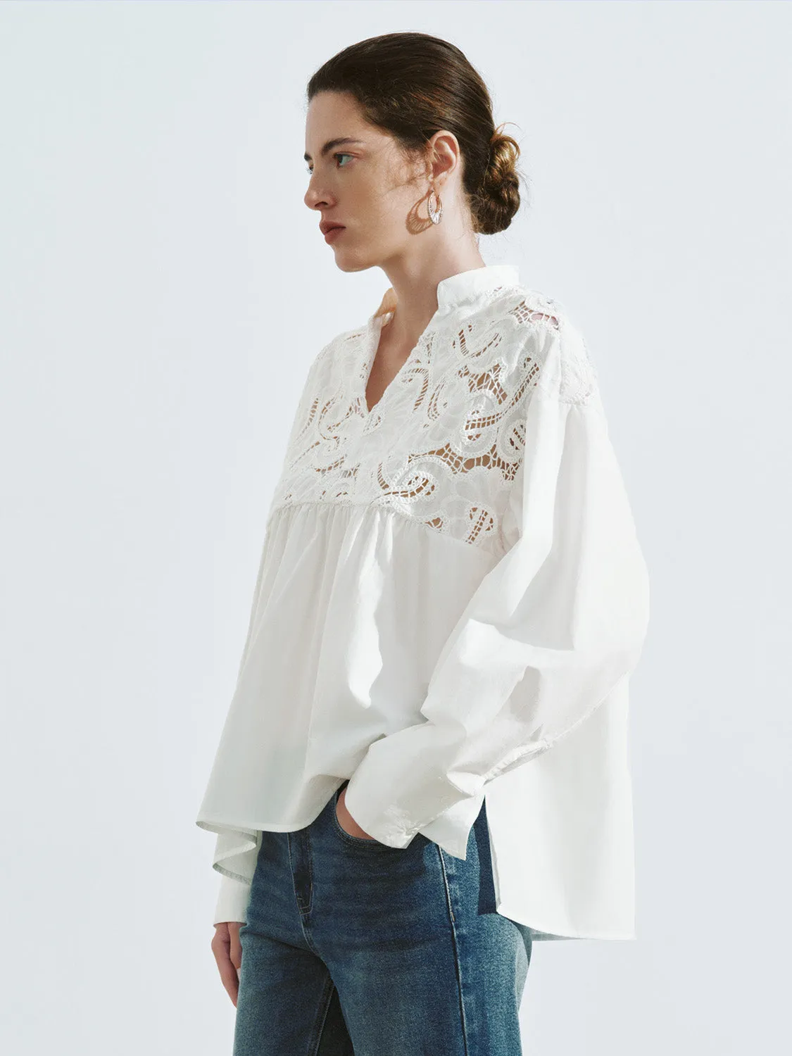 Notch Neck Oversized Blouse sold by Urban Revivo product image thumbnail 3