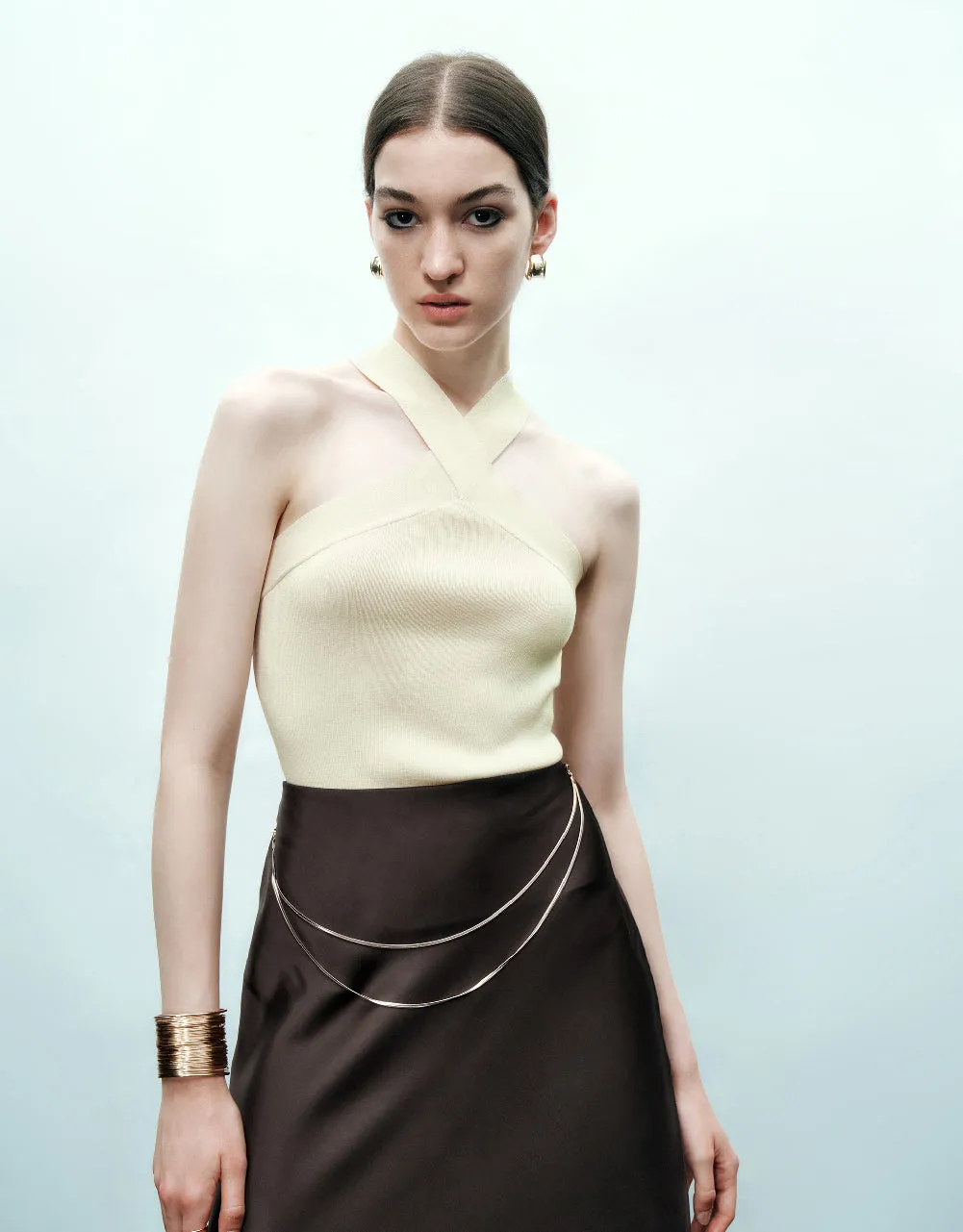 Sleeveless Skinny Knitted Top sold by Urban Revivo product image thumbnail 2