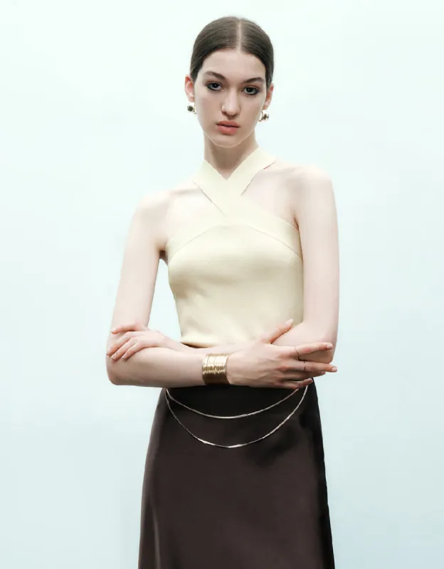 Sleeveless Skinny Knitted Top sold by Urban Revivo