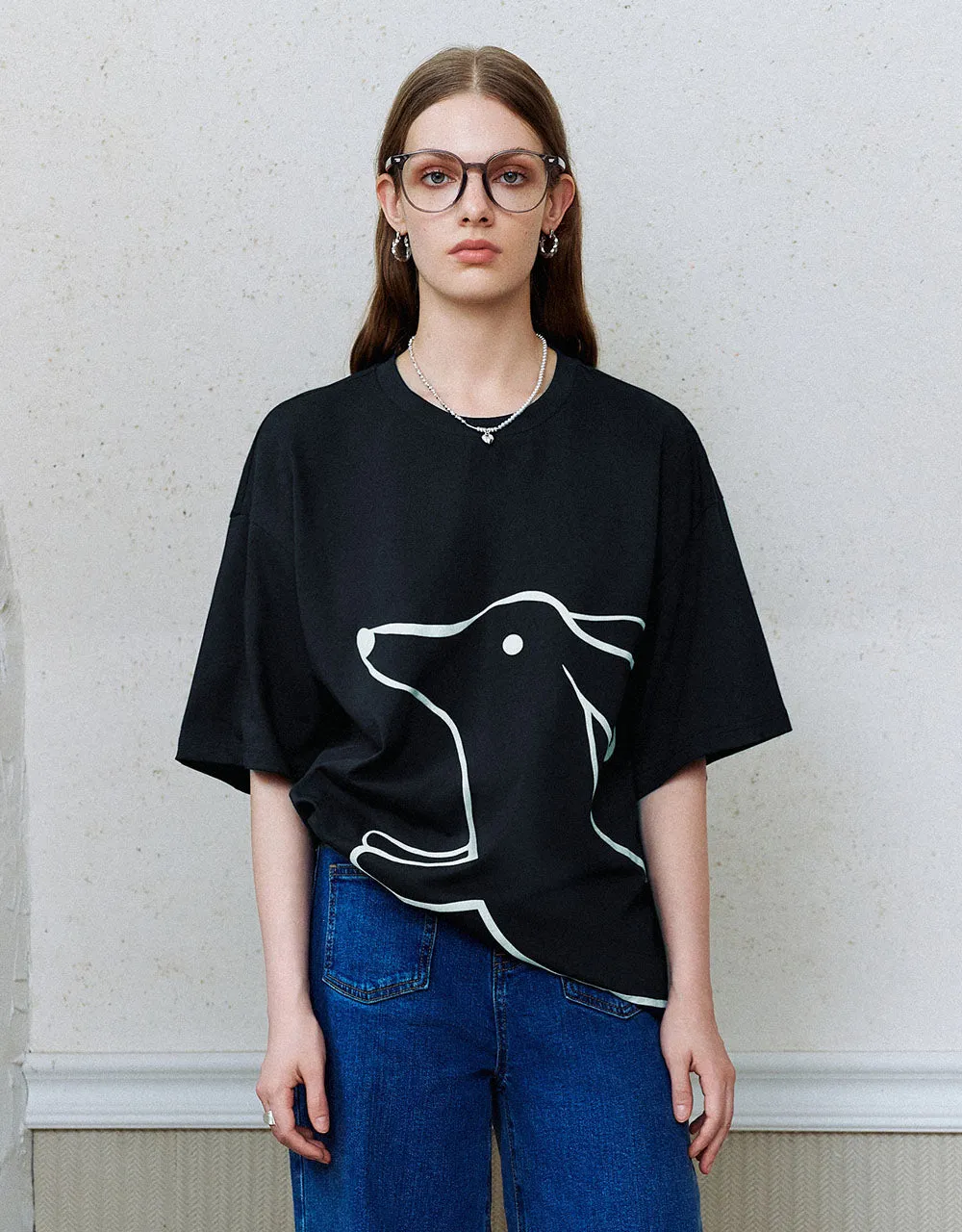 Printed Crew Neck Straight T-Shirt sold by Urban Revivo