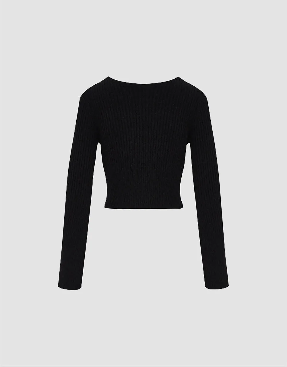 V-Neck Skinny Knitted T-Shirt sold by Urban Revivo product image thumbnail 5