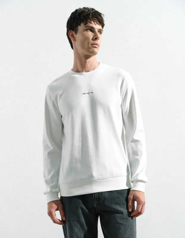 Crew Neck Straight Sweatshirt sold by Urban Revivo