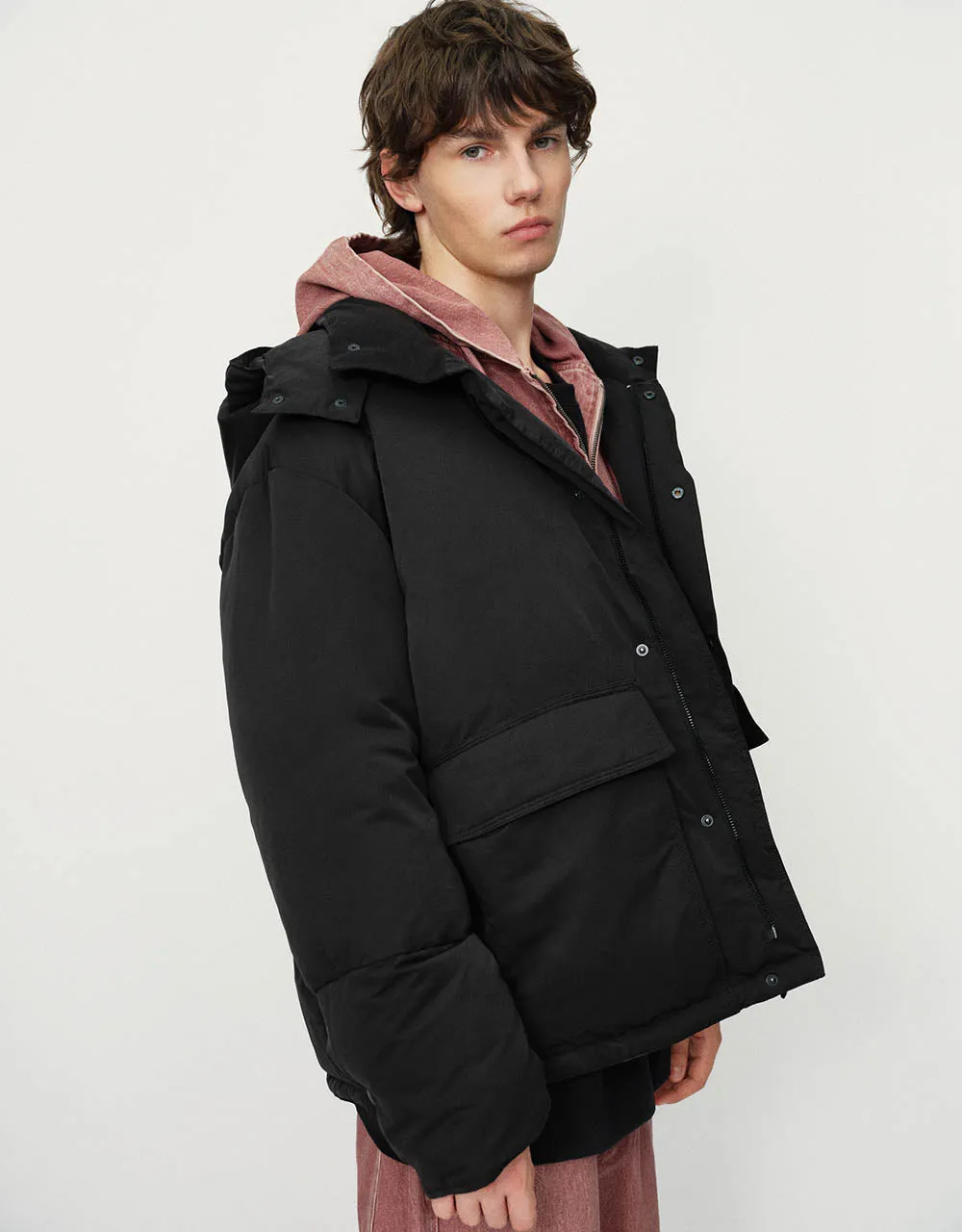 Hooded Stand Collar Down Jacket sold by Urban Revivo product image thumbnail 3