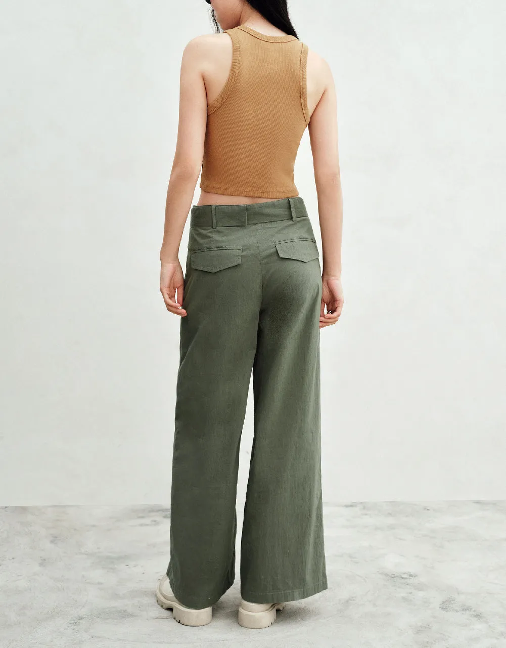 Wide-Leg Pants With Belt sold by Urban Revivo product image thumbnail 5