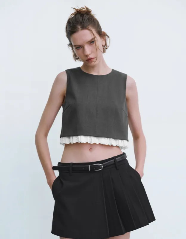 Sleeveless Two Toned Crew Neck Blouse sold by Urban Revivo