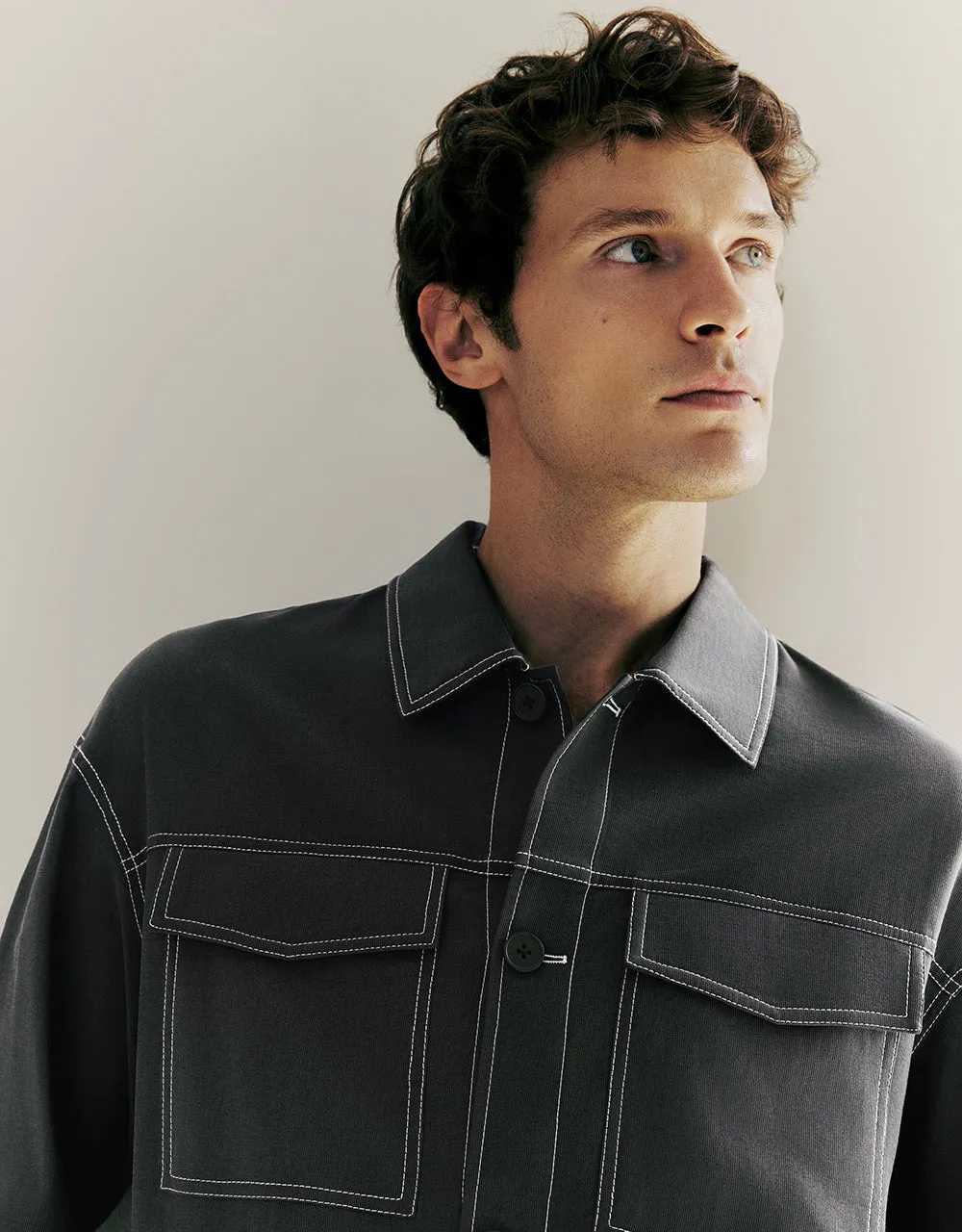 Button Up Straigt Jacket sold by Urban Revivo product image thumbnail 4