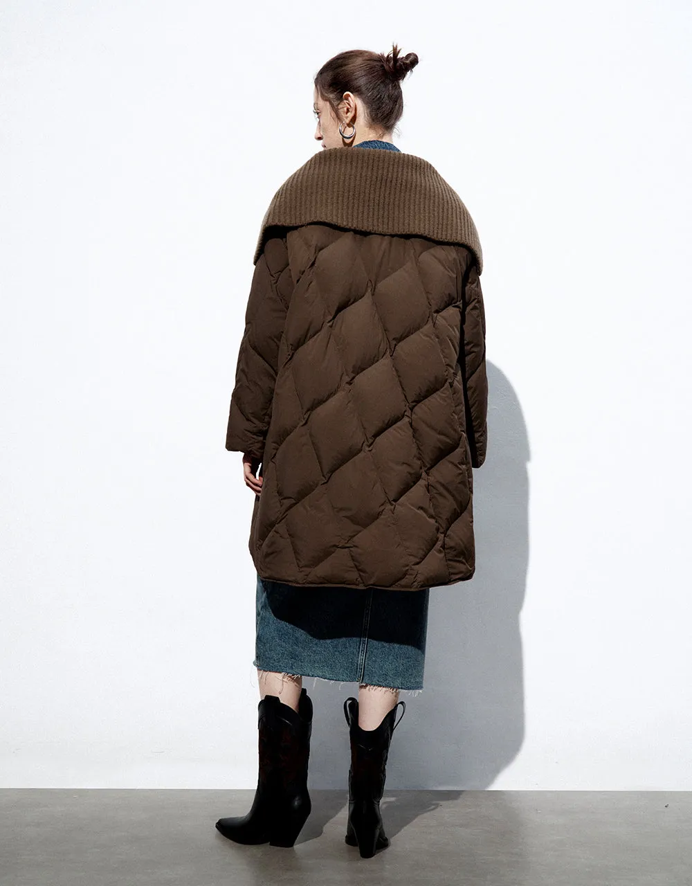 Straight Cowl Neck Down Jacket sold by Urban Revivo product image thumbnail 4