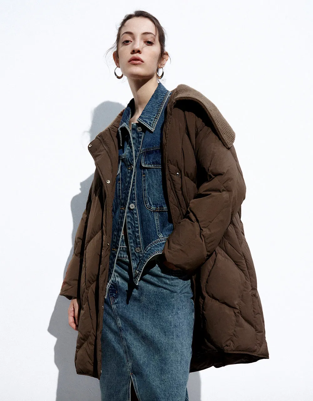 Straight Cowl Neck Down Jacket sold by Urban Revivo