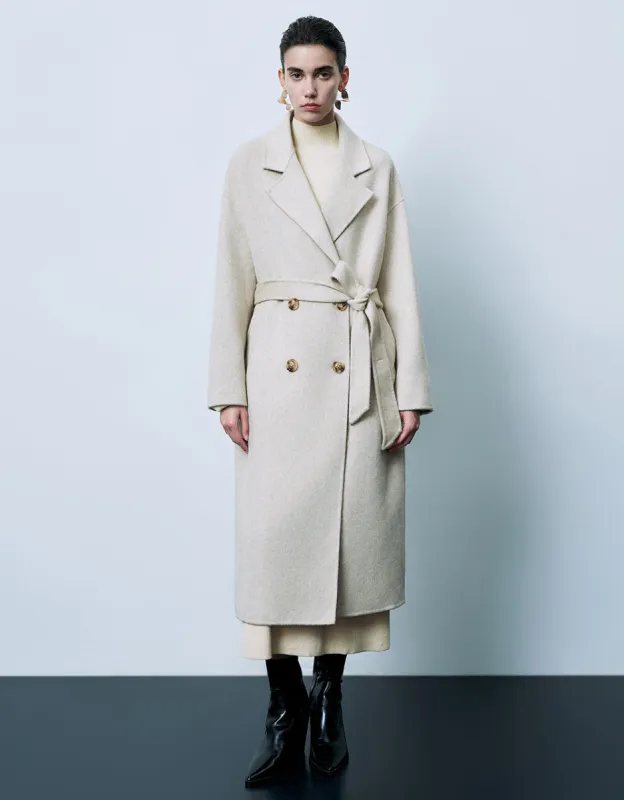 Notch Lapel Straight Longline Coat sold by Urban Revivo
