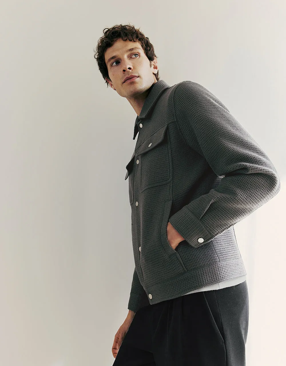 Textured Straight Jacket sold by Urban Revivo product image thumbnail 3