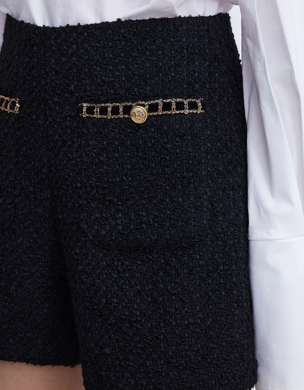 Boucle Sequin Detail Shorts sold by Urban Revivo product image thumbnail 5