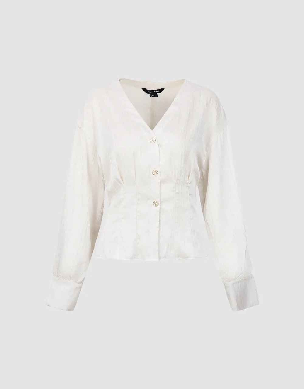 V-Neck Straight Shirt sold by Urban Revivo product image thumbnail 2