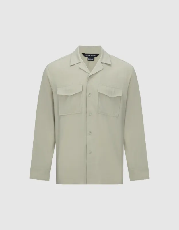 Button Up Straight Shirt sold by Urban Revivo