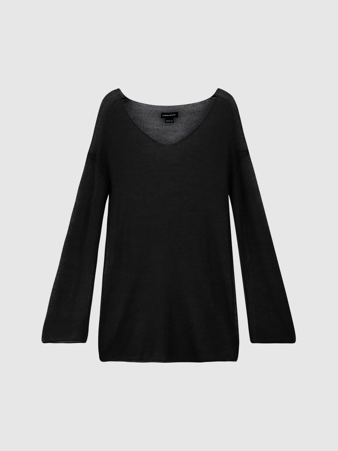 V-Neck Loose Knitted T-Shirt sold by Urban Revivo product image thumbnail 2