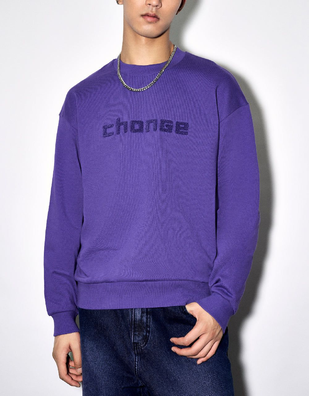 Letter Embossed Crew Neck Sweatshirt sold by Urban Revivo product image thumbnail 2
