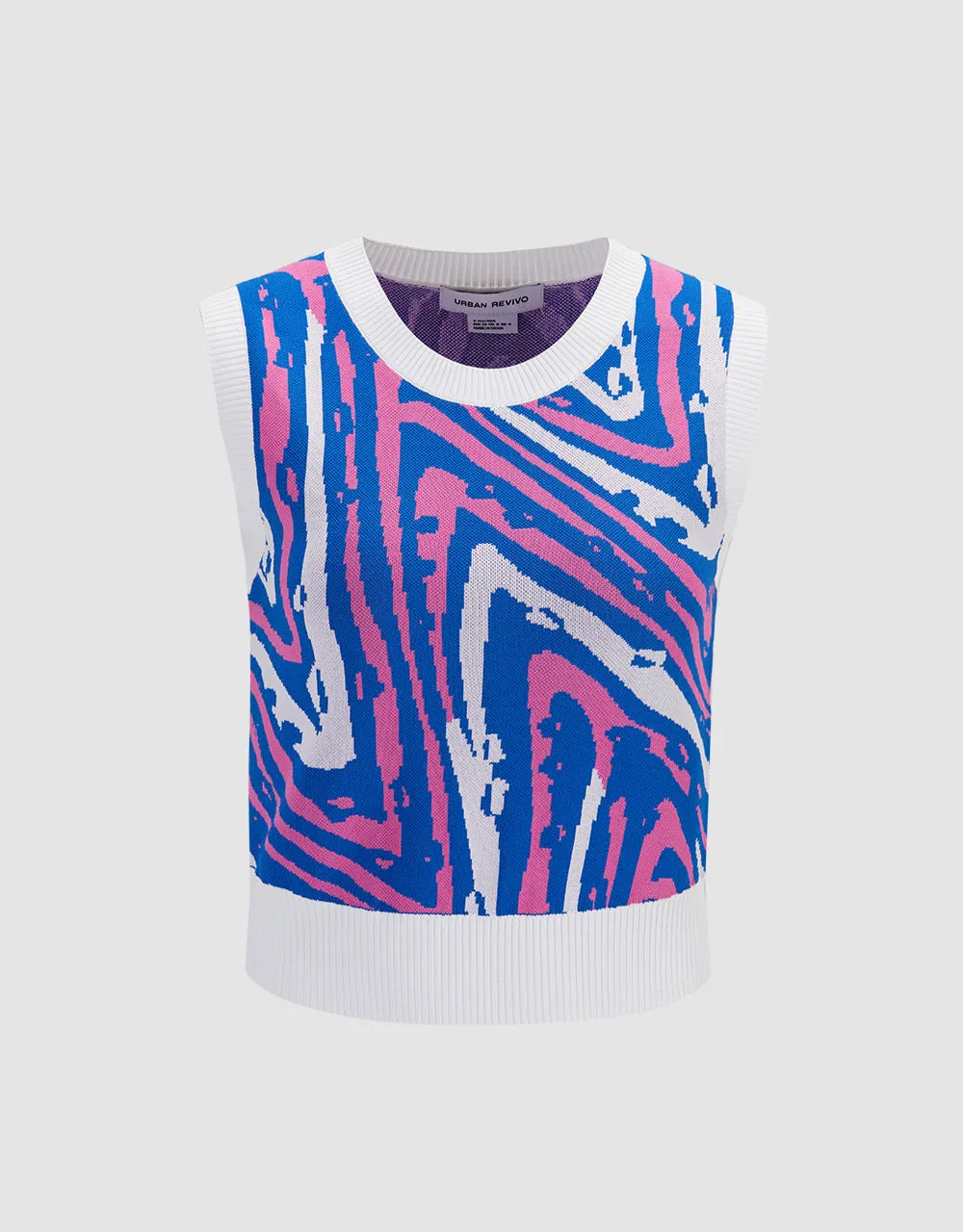 Abstract Pattern Knitted Vest sold by Urban Revivo