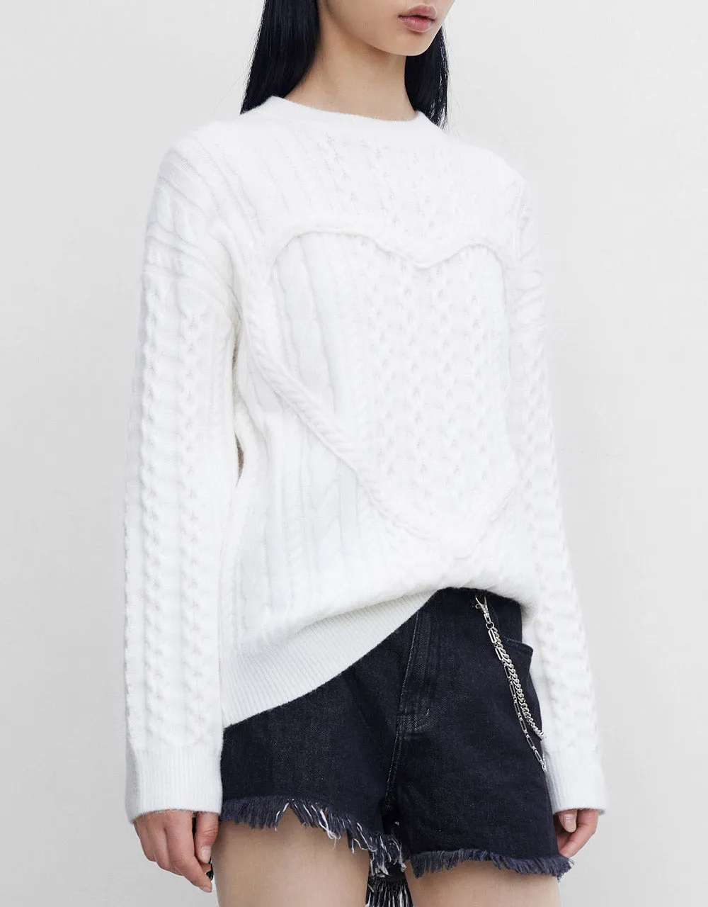 Heart Cable Knit Sweater sold by Urban Revivo product image thumbnail 5