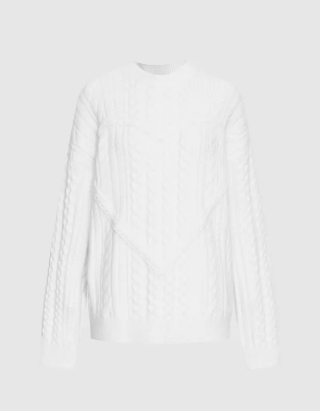 Heart Cable Knit Sweater sold by Urban Revivo