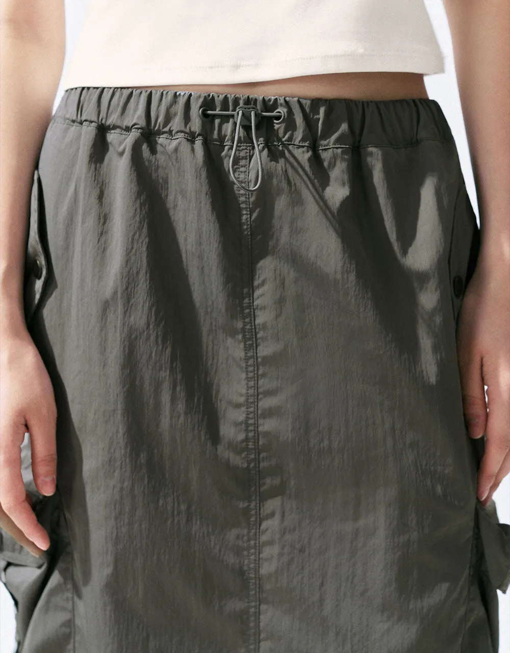Drawstring Waist Midi Straight Skirt sold by Urban Revivo product image thumbnail 5