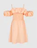 Shirred Ruffle Skater Dress sold by Urban Revivo