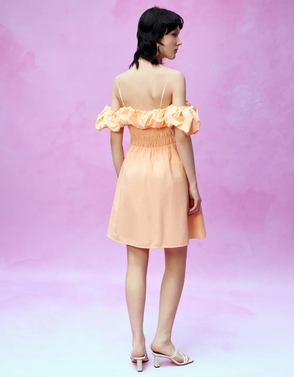 Shirred Ruffle Skater Dress sold by Urban Revivo product image thumbnail 4