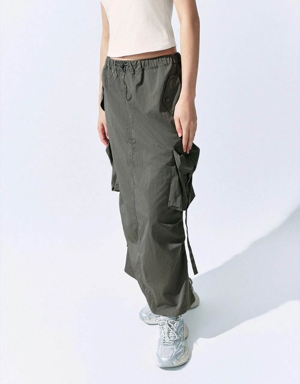 Drawstring Waist Midi Straight Skirt sold by Urban Revivo product image thumbnail 4
