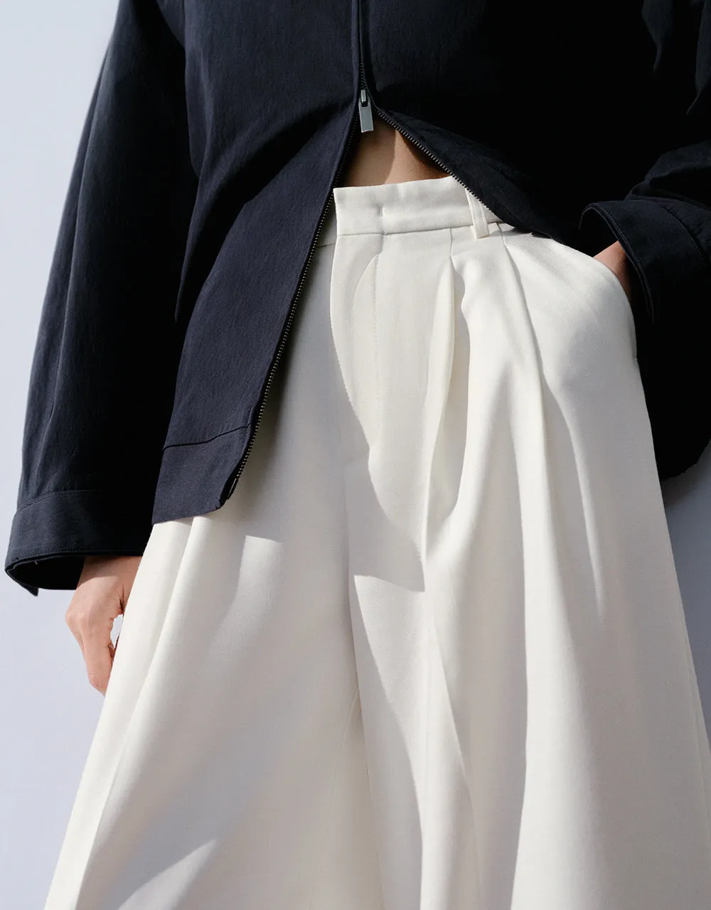 Tailored Wide-Leg Pleated Pants sold by Urban Revivo product image thumbnail 5