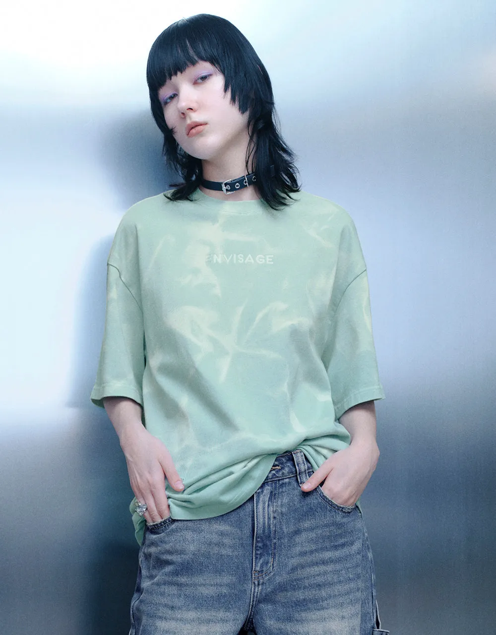 Drop Shoulder Sleeve Crew Neck Loose T-Shirt sold by Urban Revivo