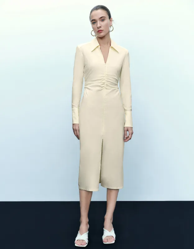 V-Neck Midi A-Line Dress sold by Urban Revivo