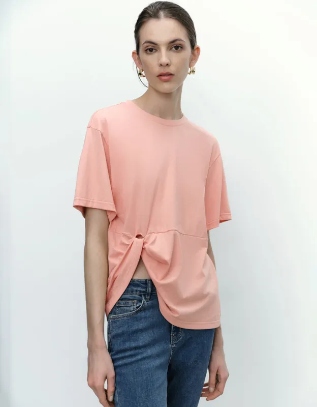 Asymmetric Crew Neck T-Shirt sold by Urban Revivo