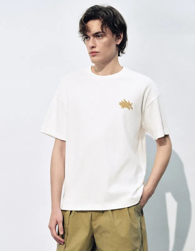 Printed Crew Neck Straight T-Shirt sold by Urban Revivo