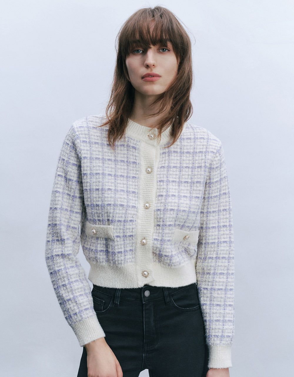 Tweed Plaid Cardigan sold by Urban Revivo product image thumbnail 3