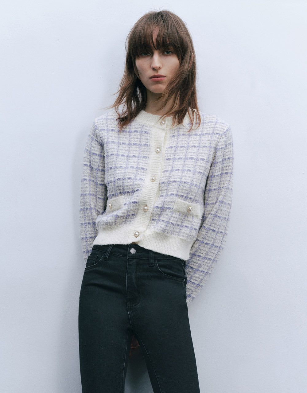 Tweed Plaid Cardigan sold by Urban Revivo product image thumbnail 4